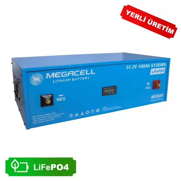 Gezgin Solar | Megacell Lityum Demir Fosfat Akü 51.2 V 100 Ah LiFePO4