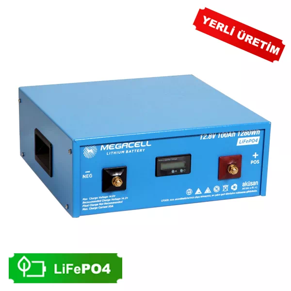 Gezgin Solar | Megacell Lityum Demir Fosfat Akü 12.8 V 100 Ah LiFePO4