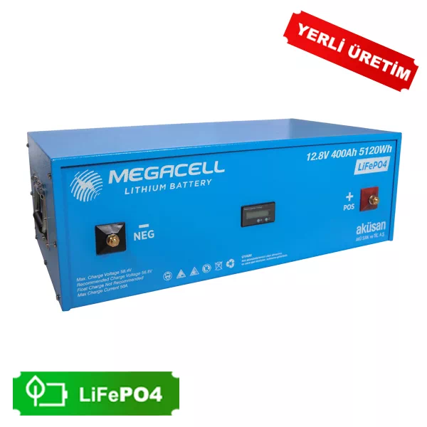 Gezgin Solar | Megacell Lityum Demir Fosfat Akü 12.8 V 400 Ah LiFePO4