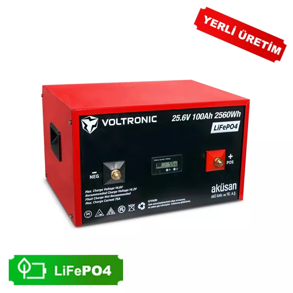 Gezgin Solar | Voltronic Lityum Demir Fosfat Akü 25.6 V 100 Ah LiFePO4