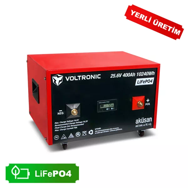 Gezgin Solar | Voltronic Lityum Demir Fosfat Akü 25.6 V 400 Ah LiFePO4