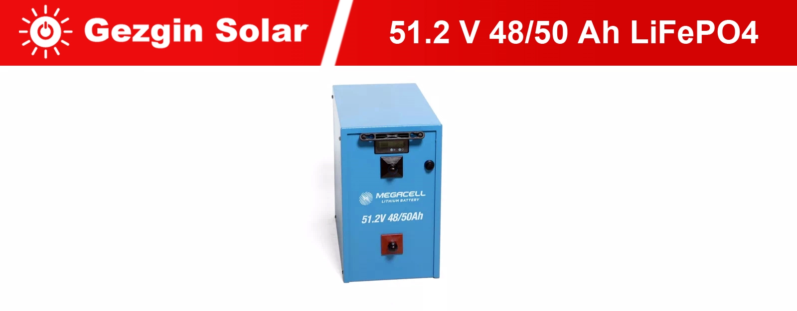 Gezgin Solar Lityum Demir Fosfat Akü 51.2 V 48/50 Ah LiFePO4
